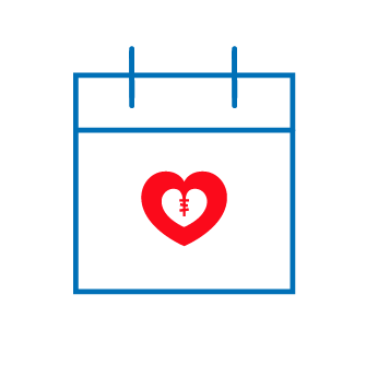 Calendar icon with HeartKids logo